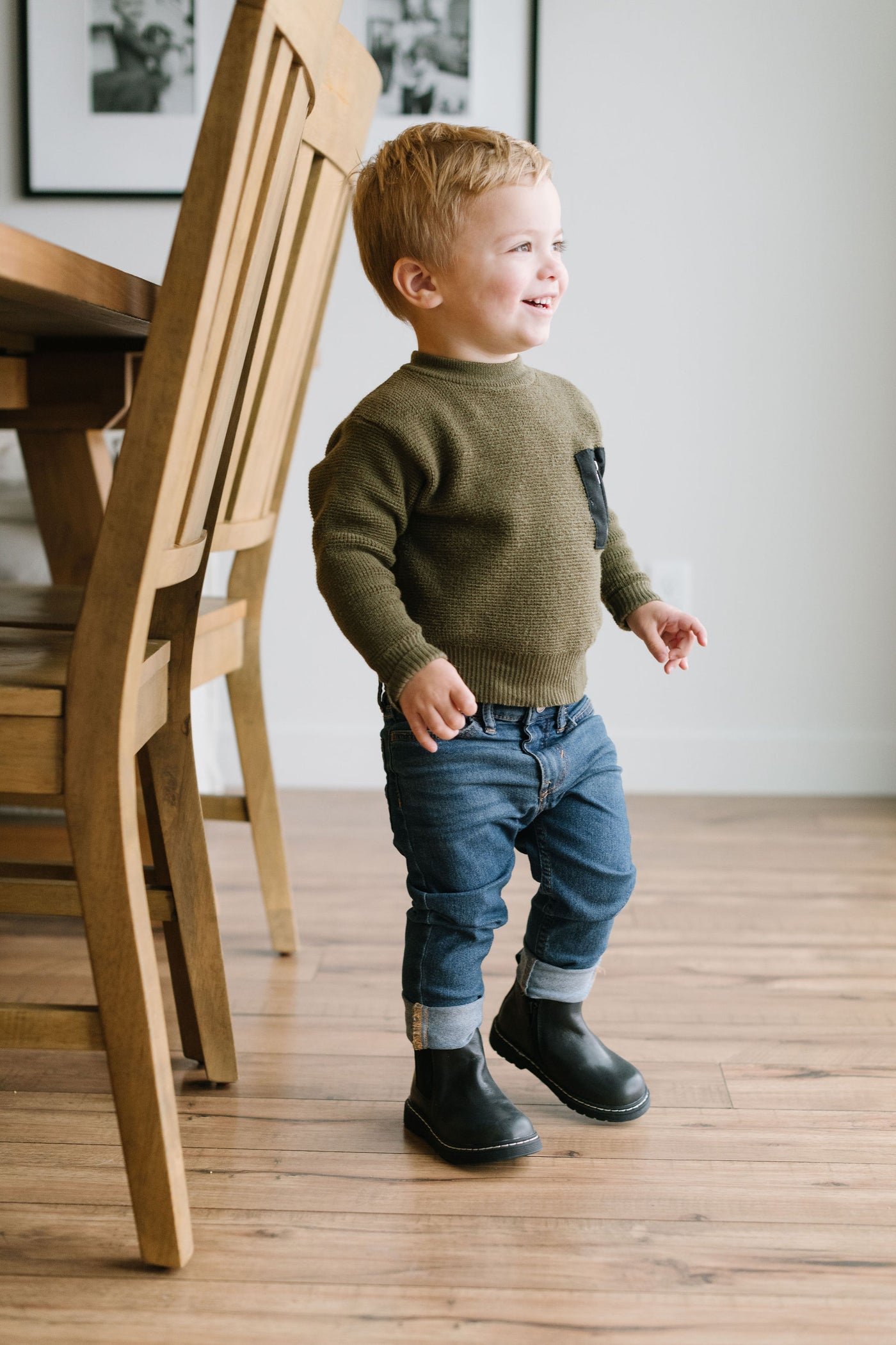 Toddler Boys Faux Leather Chelsea Boots