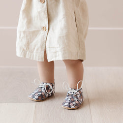 Black Floral - Low Top Oxfords - Soft Sole