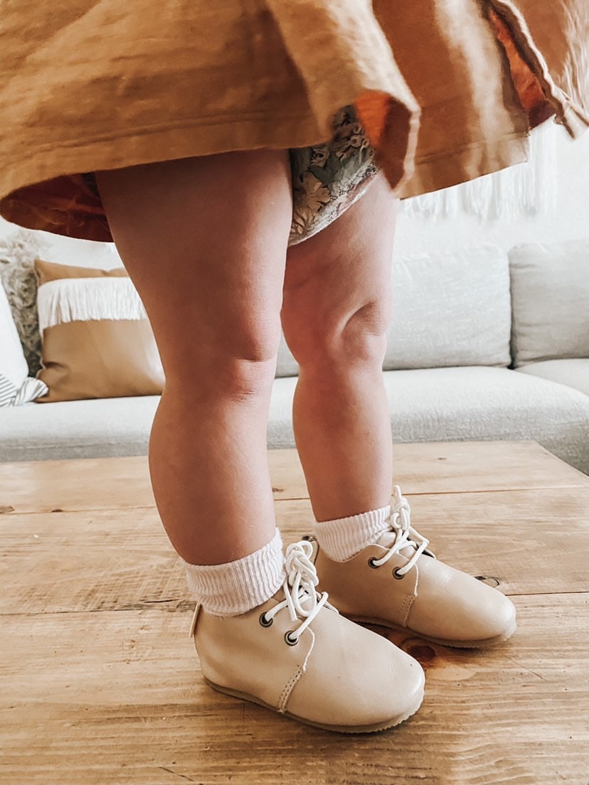 Piper Finn - Baby & Toddler Shoes - Hard Sole Oxford - Tan