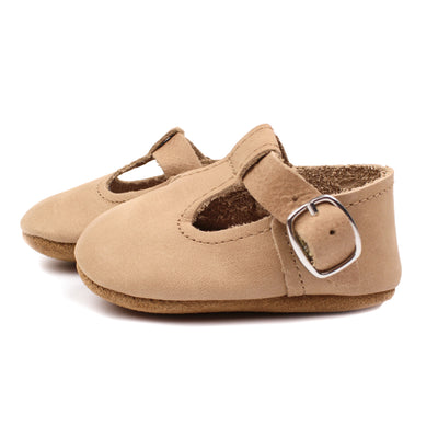 Tan - T-Strap Mary Jane - Soft Sole
