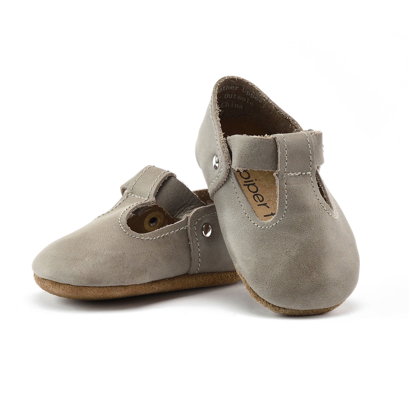 Piper Finn - Baby & Toddler Girl Shoes - T-Strap Mary Jane - Stone ...