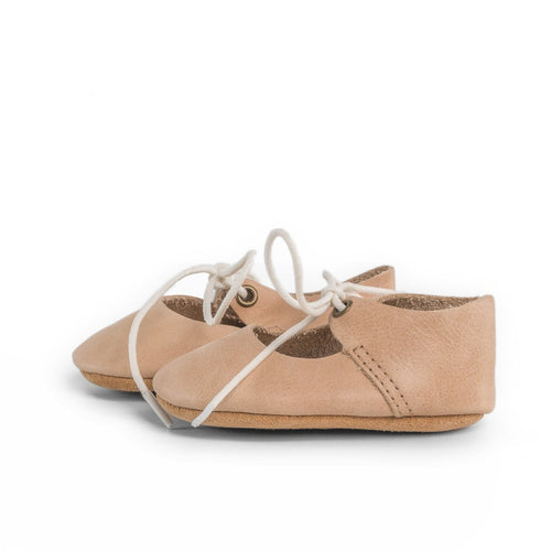 Tan - Lace-Up Mary Jane - Soft Sole